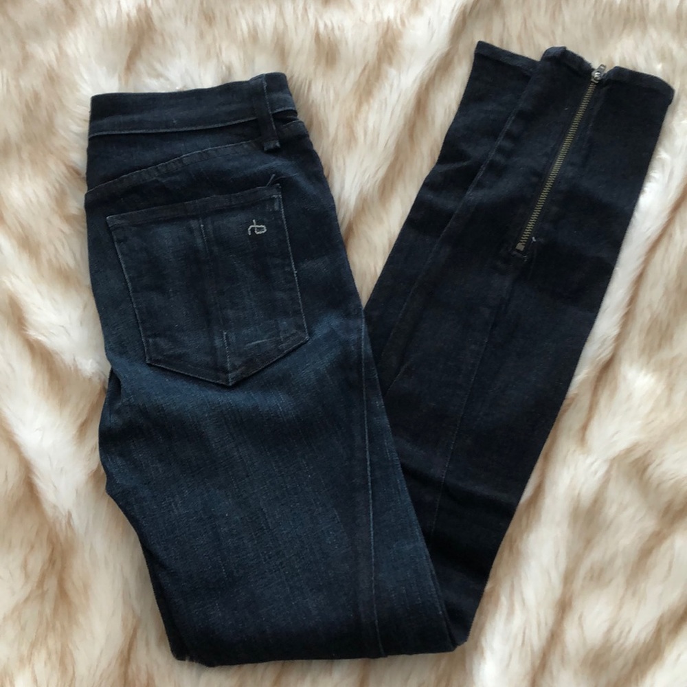 Rag and Bone high waisted zip ankle skinny jeans